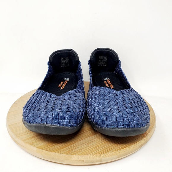 Bernie Mev Catwalk Shoes Womens 38 Blue‎ Woven Loafer Flat Minimalist Sandal - Picture 3 of 11